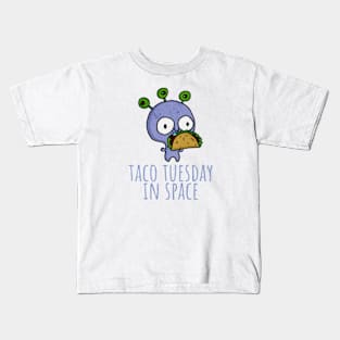 Kawaii Alien Taco Tuesday Alien Eat Taco Fiesta Kids T-Shirt